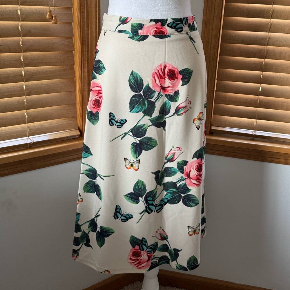 Floral Print Midi Skirt